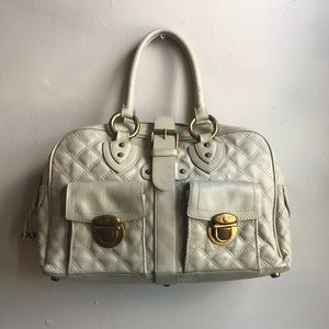 Marc Jacobs ivory quilted hand bag